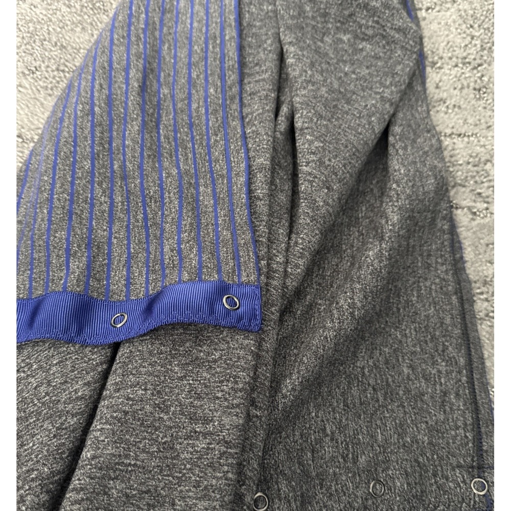 Lululemon Vinyasa Rulu Scarf Gray Blue Stripe Wrap Yoga Snap Closure Athleisure
